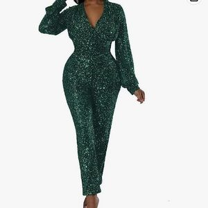 Green sparkly jumpsuit